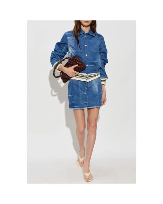 KENZO Vintage-Effect Denim Jacket in het Blue
