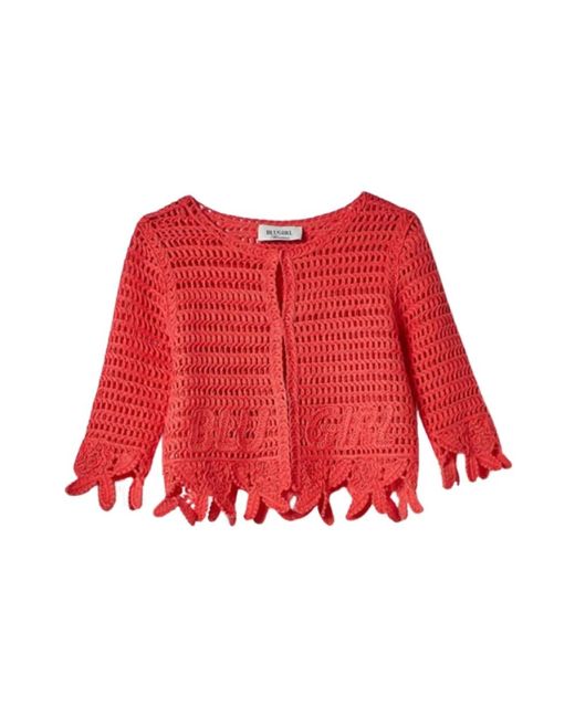 Blugirl Blumarine Truien & Vesten ,Oranje ,Stijlvolle Cardigan Voor Vrouwen in het Red