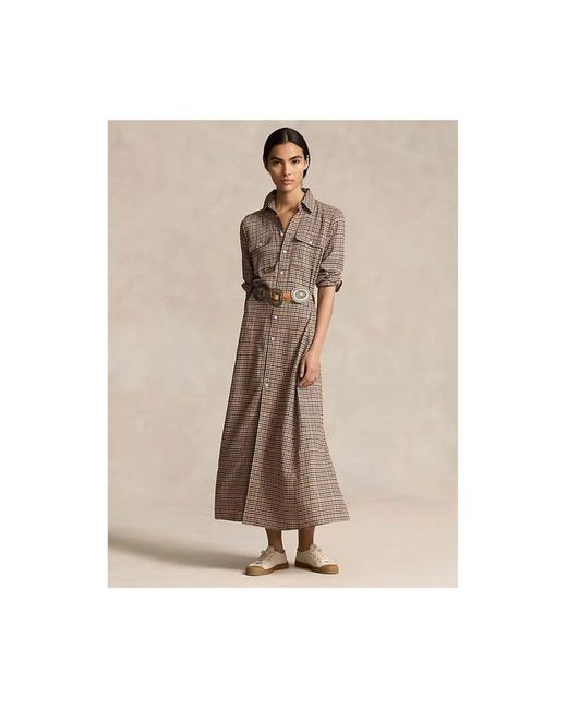 Shirt Dresses di Polo Ralph Lauren in Brown