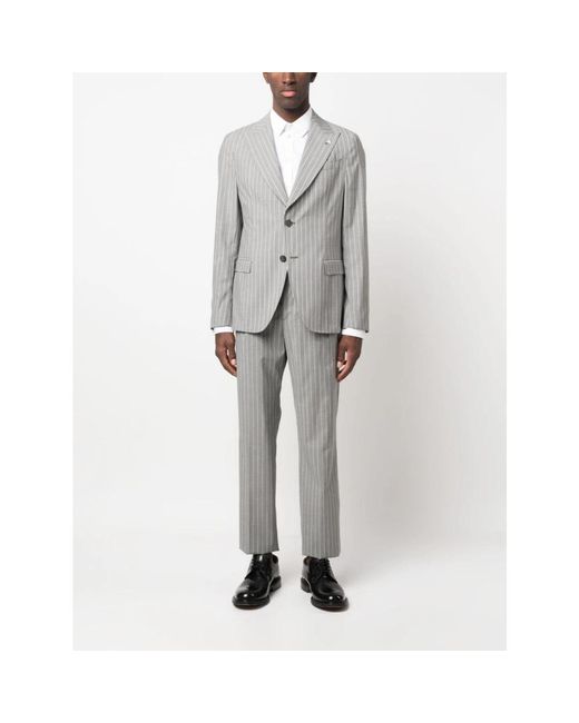 Manuel Ritz Gray Single Breasted Suits for men