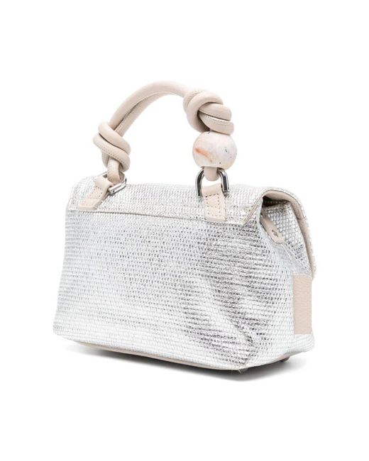 Zanellato White Silberfarbene Taschen Mit Drehverschluss