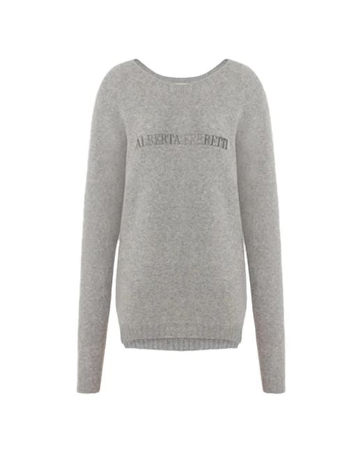Alberta Ferretti Logo Kasjmier Trui in het Gray