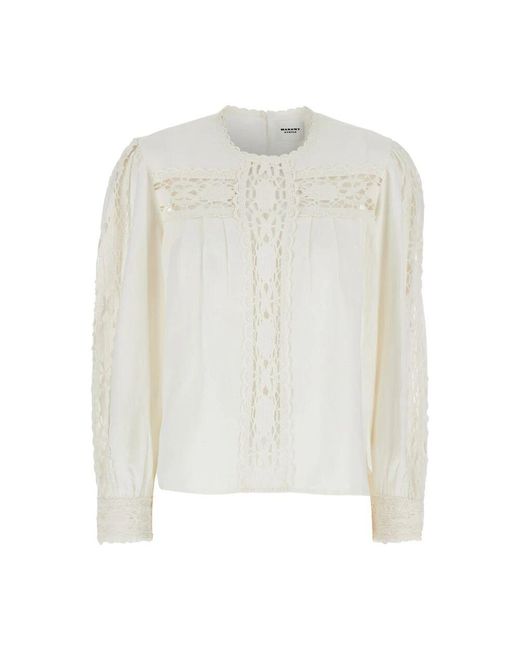 Isabel Marant White Weiße bluse mit schlüsselloch-ausschnitt isabel marant étoile