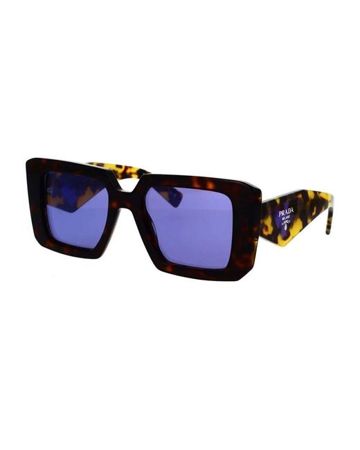 Prada Blue Quadratische Oversize Sonnenbrille Schildpatt