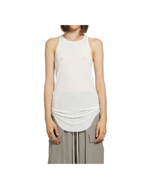 Rick Owens White Sleeveless Tops