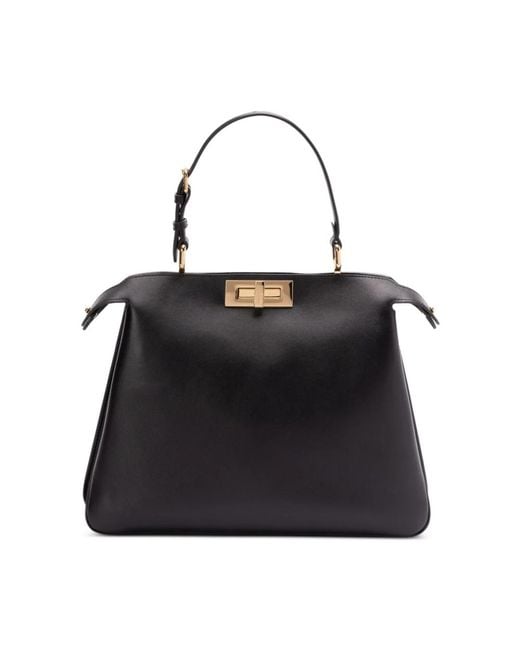 Fendi Black Peekaboo Iconic Soft Medium Leather Bag
