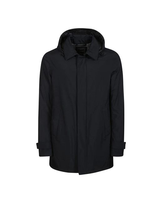 Herno Black Single-Breasted Coats for men