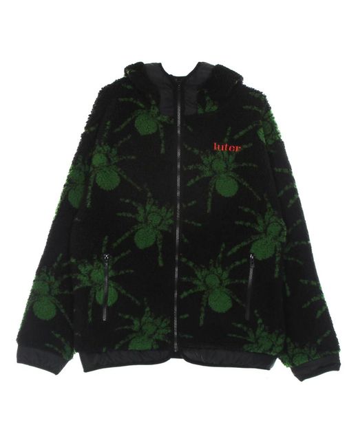 Iuter Hoodies & Sweatvesten ,Zwart ,Polyester Spider Fur Zip Hoodie Zwart in het Green voor heren