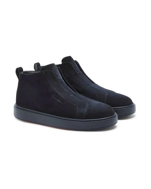 Santoni Blue Ankle Boots for men