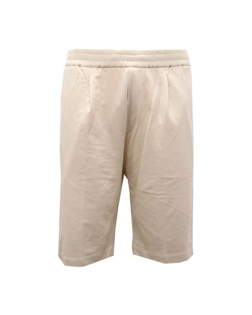 Paolo Pecora Weiße Jersey Bermuda Shorts in Natural für Herren