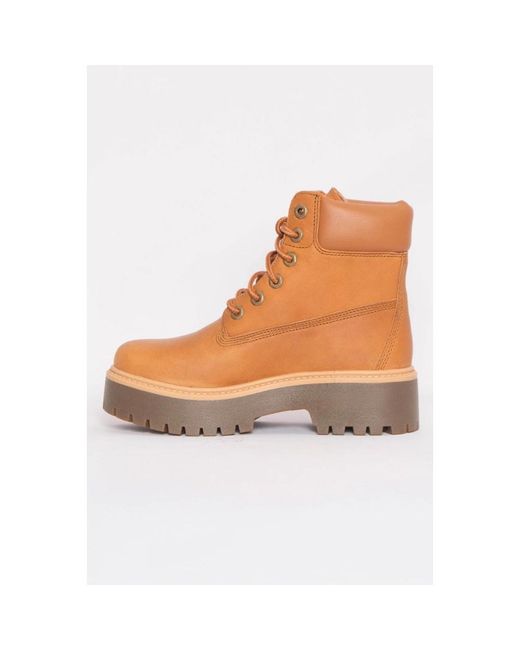 Timberland Schoenen ,Bruin ,Leer Stone Street 6-Inch Platform Waterproof Boot in het Brown