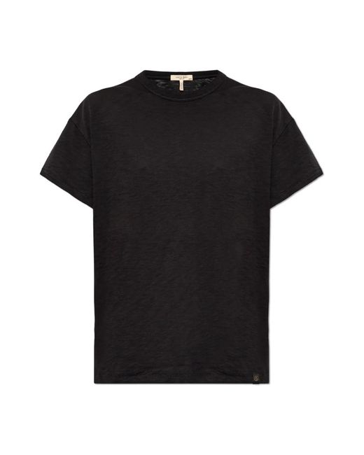 Rag & Bone Tops ,Zwart ,Katoen Pima Katoenen T-Shirt in het Black