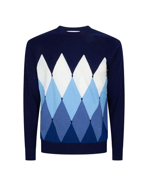 Ballantyne R Neck Pullover in het Blue voor heren