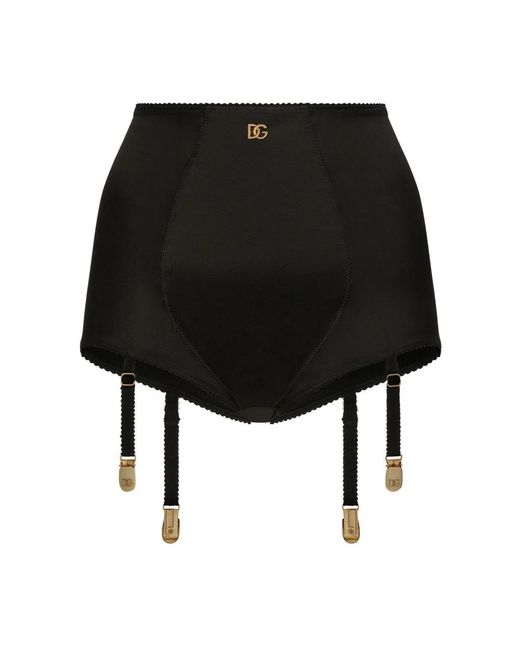 Dolce & Gabbana Black Brief Suspenders