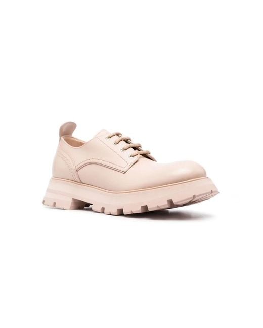 McQueen Pink Lace-Up Boots