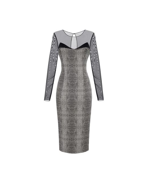 Elisabetta Franchi Gray Midi Dresses