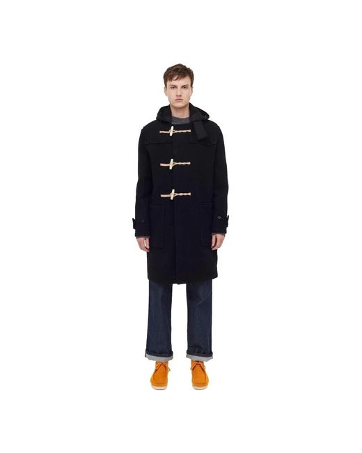 Gloverall Black Single-Breasted Coats for men