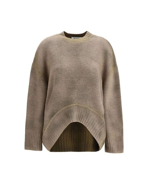 The Attico Brown Ikoner wollpullover mit asymmetrischem saum