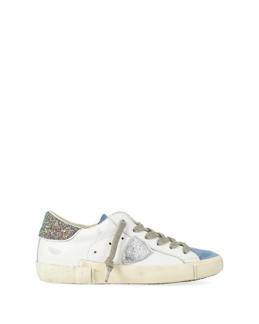 Philippe Model Schoenen ,Wit ,Leer Prsx Sneaker in het White