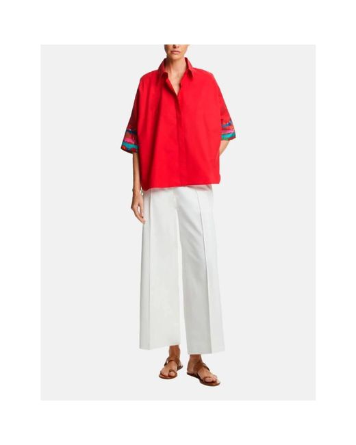 Carolina Herrera Overhemden ,Rood ,Katoen Oversized Blouse in het Red