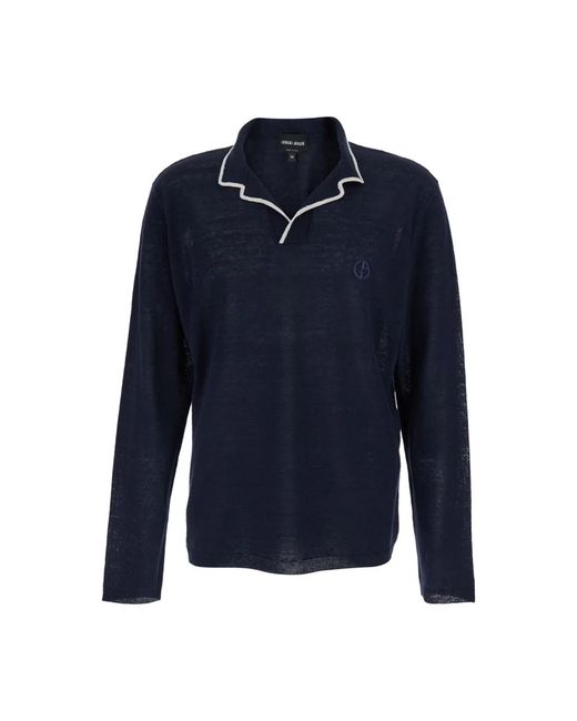 Giorgio Armani Blue Polo Shirts for men