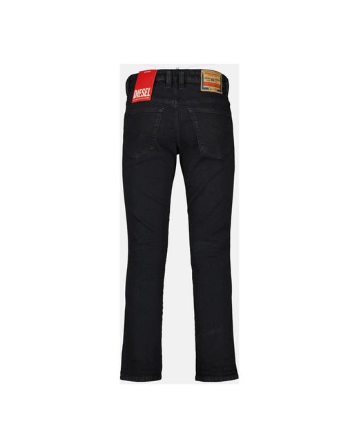 DIESEL Black Straight Fit Jeans for men