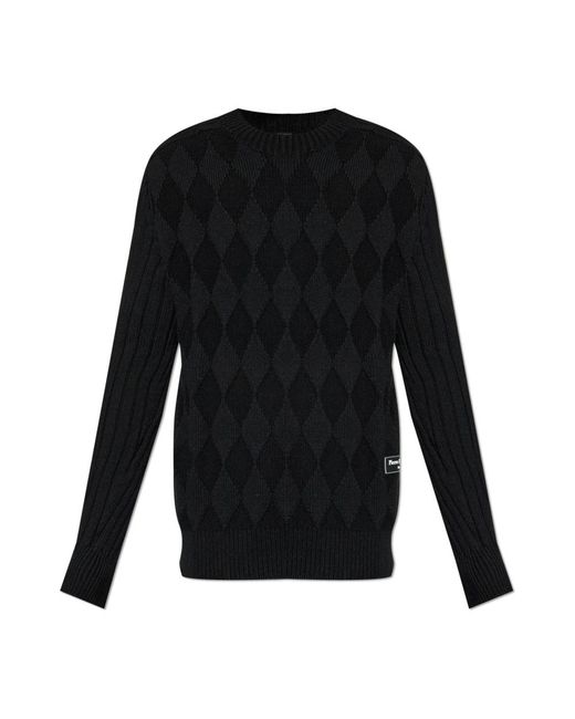 Maglione con patch logo di Balmain in Black da Uomo