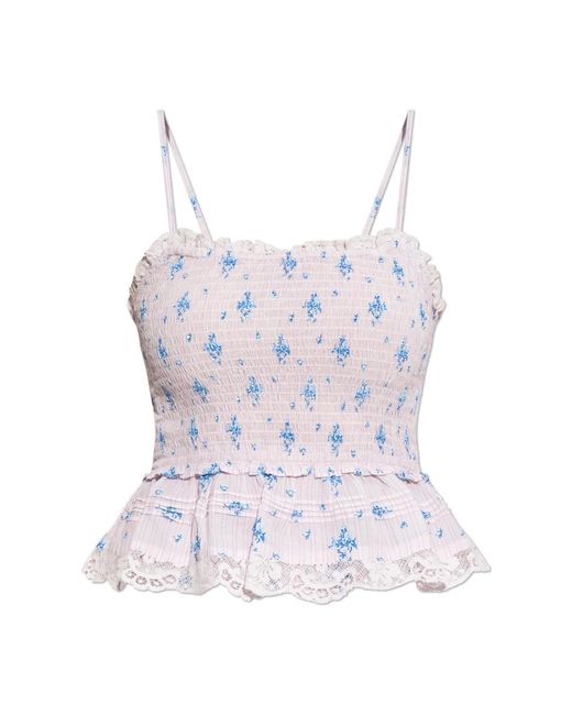 Sleeveless Tops LoveShackFancy de color Blue