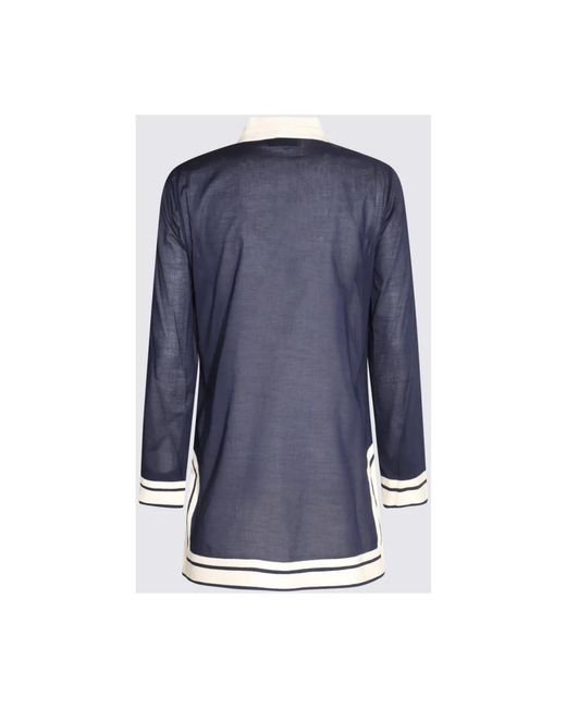 Tory Burch Badmode ,Blauw ,Katoen Cotton Tory Tuniek in het Blue