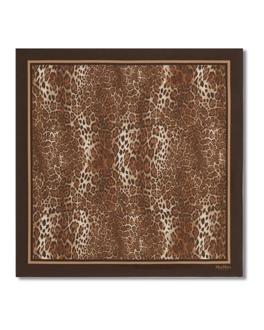 Max Mara Brown Silk Scarves