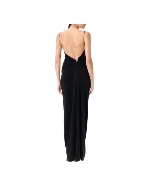 Coperni Kleedjes ,Zwart ,Polyester Washing Clip Gala Jurk in het Black