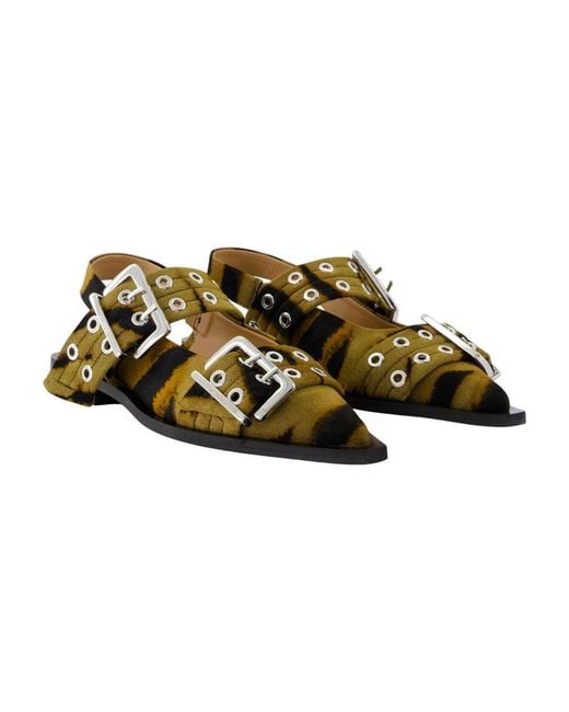 Ganni Brown Ballerina Shoes