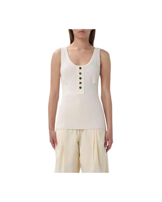 Bottega Veneta Sleeveless Tops in het Natural