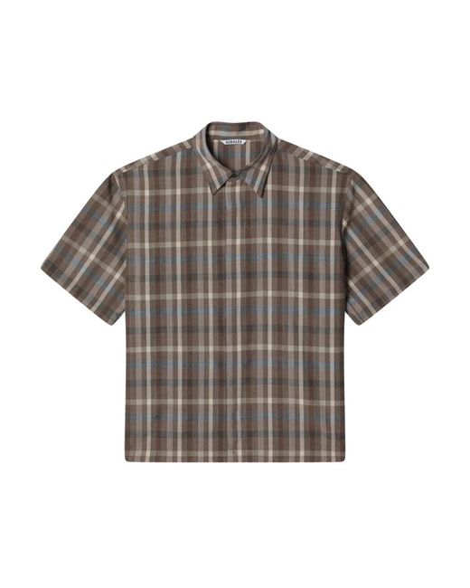 Auralee Gray Short Sleeve Shirts for men
