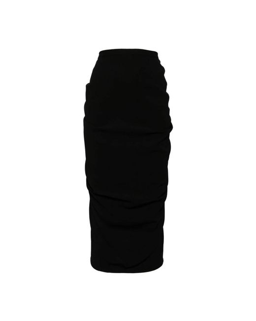 Falda negra de lana con volantes Dries Van Noten de color Black