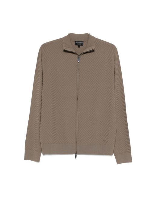 Emporio Armani Brown Cardigans for men