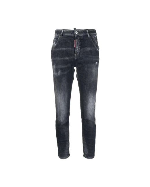 DSquared² Blue Zerrissene Slim-Fit Jeans