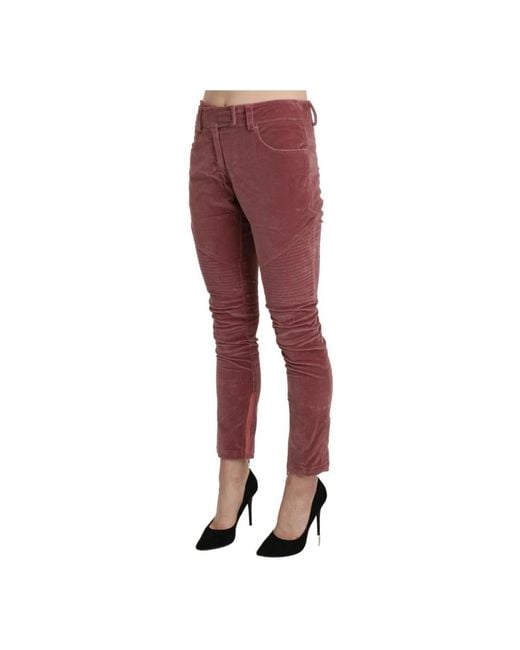Ermanno Scervino Red Slim-Fit Trousers