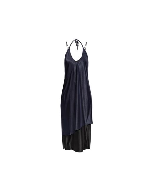 Vetements Kleedjes ,Blauw ,Satijn Double-Layered Slip Dress in het Blue