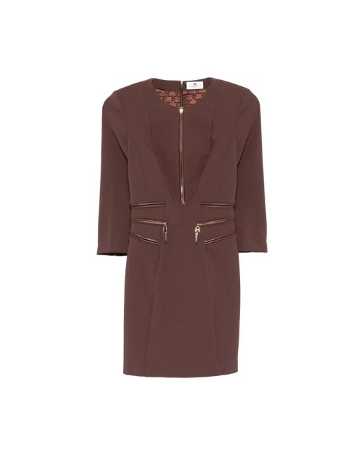 Elisabetta Franchi Brown Short Dresses