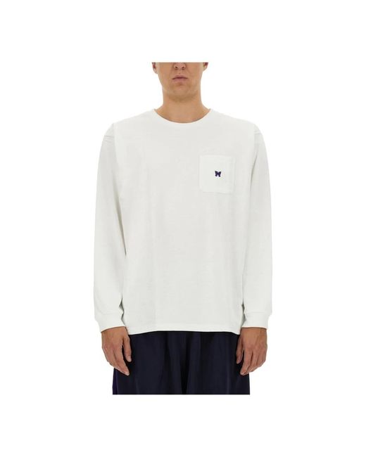 Needles White Long Sleeve Tops for men