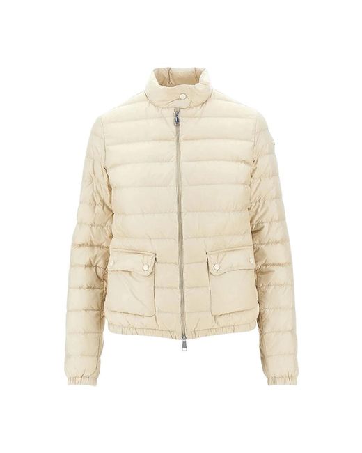 Moncler Jassen ,Leer Down Jacket in het Natural