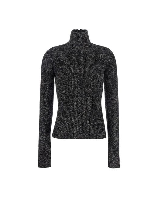 Max Mara Truien & Vesten ,Veelkleurig ,Wol Wollen Ribgebreide Coltrui Met Kasjmier in het Black