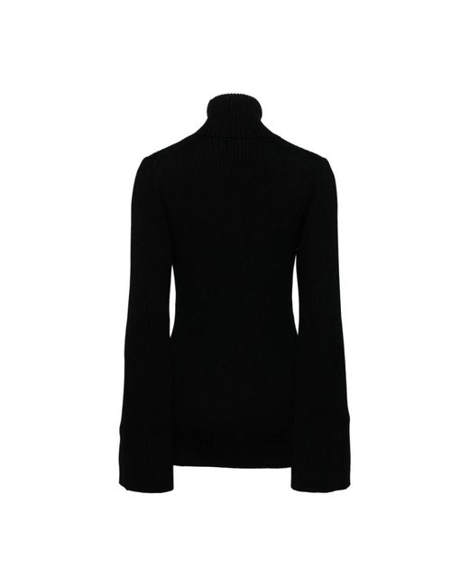 Junya Watanabe Truien & Vesten ,Zwart ,Wol Zwarte Wollen Coltrui in het Black