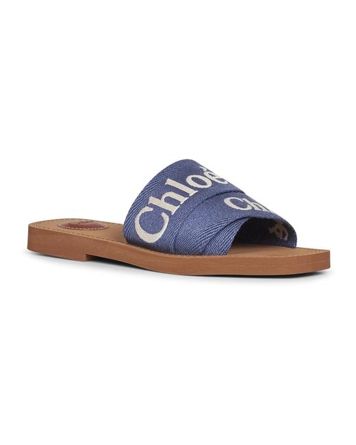 Chloé Blue Sliders