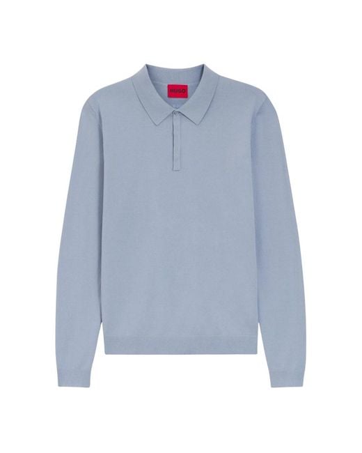 Boss Knit Polo in het Blue voor heren