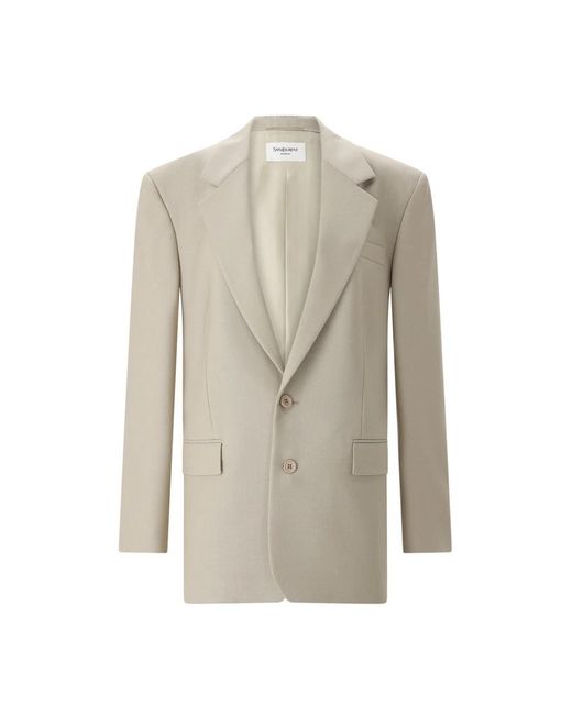 Saint Laurent Oversized Blazer in het Natural
