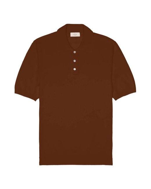 Altea Leinen baumwolle tabak polo shirt in Brown für Herren