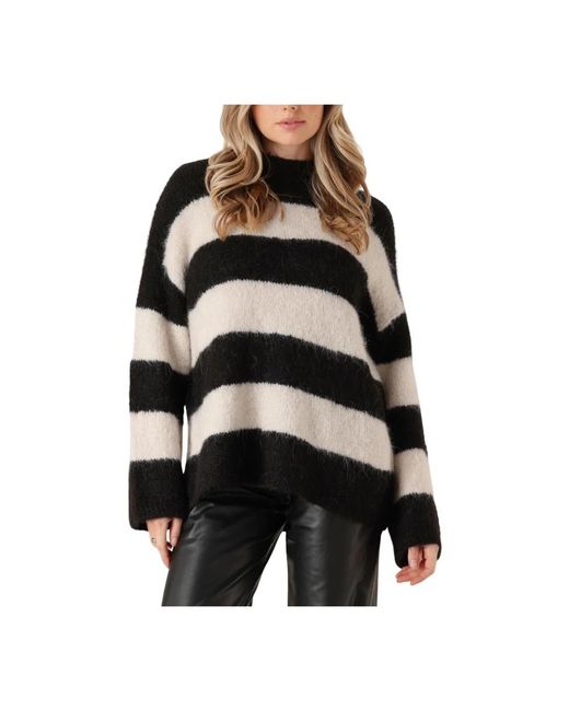 SELECTED Truien & Vesten ,Zwart ,Zwarte Gebreide O-Hals Trui in het Black