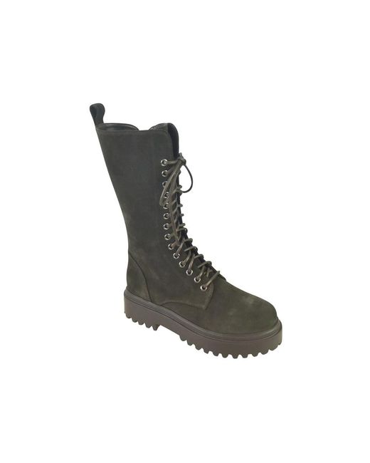 Le Silla Green Lace-Up Boots